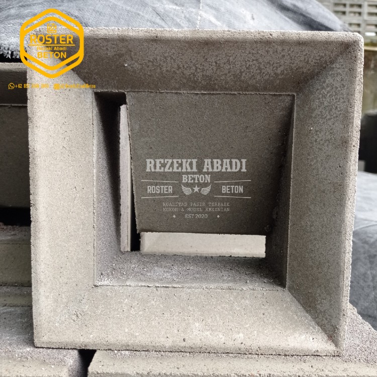 roster beton motif L ukuran 20x10x20cm